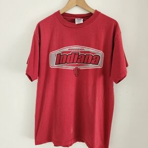Vintage Indiana Hoosiers Shirt Large Red Basketball University 90s Y2K